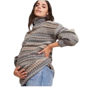 NWT HATCH THE FASHIONED TURTLENECK OATMEAL CHARCOAL SWEATER